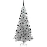 vidaXL Božično drevo med 300 LED z stojalom srebrna 210 cm PET | Shoptok.si