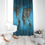  Dečiji draper karta sveta plavi (jedno krilo) - 140x250cm, D-036 Cene
