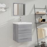 vidaXL Kopalniška omarica z ogledalom siva sonoma 41x38,5x48 cm | Shoptok.si