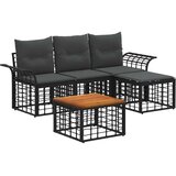  Zunanja garnitura za sedenje 5 pcs Črna in Temno siva Poliester, (5000271418) | Shoptok.si