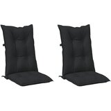 vidaXL Set Jastučića za Stolicu s Visokim Naslonom 2 pcs Melange Crna | shoptok.hr