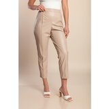 Fenzy Plus Size Usnjene 7/8 Hlače, Krem | Shoptok.si