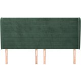  Uzglavlje s ušima tamnozeleno 203x23x118/128 cm baršunasto | shoptok.hr