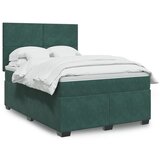 vidaXL Krevet s oprugama i madracem tamnozeleni 140x190 cm baršunasti | shoptok.hr