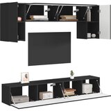  Set TV komoda 4 kom. Crna Konstruirano drvo | shoptok.hr
