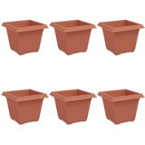  Kvadratna saksija za cvijeće 6 pcs Crvena cigla 20 x 20 x 16 cm | shoptok.hr