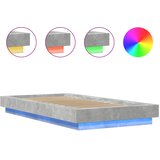  Okvir kreveta s LED svjetlima boja betona 100 x 200 cm drveni | shoptok.hr