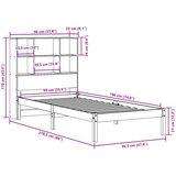 vidaXL Krevet s regalom za knjige bez madraca bijeli 90x190cm borovina | shoptok.hr