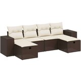 vidaXL 6-dijelni set vrtnih sofa od poliratana s jastucima smeđi | shoptok.hr