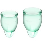 Satisfyer - Feel Confident Menstrual Cup Set Light Green Cene