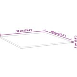 Stolna Mizna plošča kvadratna 90x90x2 cm trden akacijev les, (21410776) | Shoptok.si