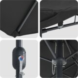  Vrtni suncobran Crna 385 x 209 x 244 cm tkanina | shoptok.hr
