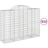  Lučne gabionske košare 12kom 200x50x140/160cm pocinčano željezo | shoptok.hr