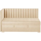 Ghado Bež kutni dječji krevet s prostorom za odlaganje s madracem 90x200 cm Snugi - | shoptok.hr