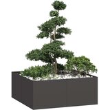 vidaXL Plantažni lonček črn 100x100x40 cm Jeklo | Shoptok.si