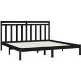  Posteljni okvir črn iz trdnega lesa 200x200 cm, (20647002) | Shoptok.si