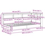  Polica postelja Betonsko siva 75 x 190 cm Konstruiran les, (5000127995) | Shoptok.si