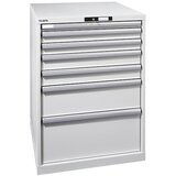 LISTA Predalnik, jeklena pločevina, VxŠ 1000 x 717 mm, 7 predalov, svetlo modra | Shoptok.si