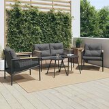  5-dijelni set balkonskog namještaja s jastucima crni čelični | shoptok.hr
