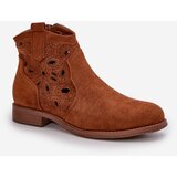 S. BARSKI Women's Perforated Ankle Boots with Zipper Camel S.Barski | ePonuda.com