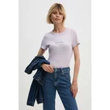 Calvin Klein Jeans Bombažna kratka majica ženska, vijolična barva, J20J223556