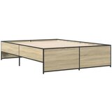 vidaXL Okvir za krevet boja hrasta 140x190cm konstruirano drvo i metal Cijene
