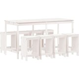  The Living Store Vrtna barska garnitura 9-delna bela trdna borovina - Vrtna Barska Garnitura, (21445219) | Shoptok.si