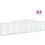  Lučne gabionske košare 3 kom 400x30x80/100 cm pocinčano željezo | shoptok.hr