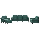 vidaXL 4-dijelni set sofa s jastucima tamnozeleni baršunasti | shoptok.hr