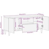 TV ormar s ladicama Orah 105 x 33 5 x 46 cm Čvrsto drvo manga | shoptok.hr