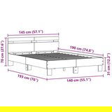  Leseni posteljni okvir Recikliran les 140 x 190 cm Prenosljiv, (22156521) | Shoptok.si