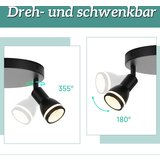 Nettlife moderna črna stropna svetilka: 3 nastavljivi kovinski stropni reflektorji, stropna svetilka GU10, za spalnico, brez žarnice, (22116993) Cene