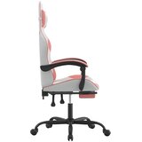  Igraća stolica s osloncem za noge bijelo-ružičasta umjetna koža | shoptok.hr