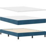  Krevet s uzglavljem s madracem Tamnoplavi 160x200 cm Baršun | shoptok.hr