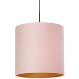 QAZQA Viseča svetilka z velur senco roza z zlatom 40 cm - Combi Cene