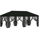  Pokrov za gazebo s bočnim zidovima 6 x 3 m Crna Poliester 190 | shoptok.hr