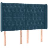  Uzglavlje s ušima tamnoplavo 147x16x118/128 cm baršunasto | shoptok.hr