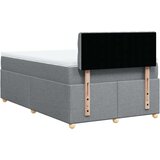 vidaXL Boxspring postelja z vzmetnico svetlo siva 120x190 cm blago | Shoptok.si