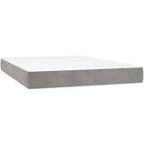 vidaXL Krevet box spring s madracem LED svjetlosivi 140x190 cm baršun | shoptok.hr