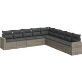 Maison Chic Seti vrtnega pohištva - Vrtna garnitura - Vrtni pohištvo set 9-delna z blazinami siv poli ratan, (21807790) | Shoptok.si