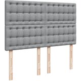  Krevet box spring s madracem svjetlosivi 140x200 cm od tkanine Slike