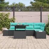  Sjedeća garnitura za vrt 6 kom. Crna poliratan 264 x 154 x 85 cm | shoptok.hr