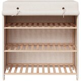 Ormarić za cipele s pokrovom od tkanine 79 x 40 x 80 cm bijeli | shoptok.hr