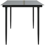  Vrtni blagovaonski stol crni 160x80x74 cm od čelika i stakla | Eponuda.ba