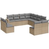 vidaXL 11-dijelni set vrtnih sofa od poliratana s jastucima bež | shoptok.hr
