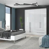 plakar P42A-2/PN - kolekcija piano - kristalno bela/kristalno bela hg lak - 187x226x60 cm