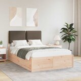  Krevetni okvir s tapiciranim uzglavljem Sivo-smeđa 120 x 200 cm | shoptok.hr