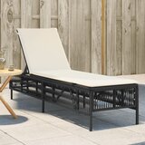 Maison Chic Ležalnik - Sončna ležalnik z blazino črn poli ratan, (22043144) | Shoptok.si
