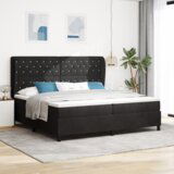 Box Spring Krevet s Madracem Crna 200x200 cm Baršun | shoptok.hr