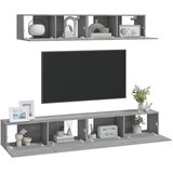  4-dijelni set TV ormarića sivog sonome konstruirano drvo | Eponuda.com